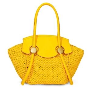 PROENZA SCHOULER Woven Raffia and Leather Tote Bag🌸